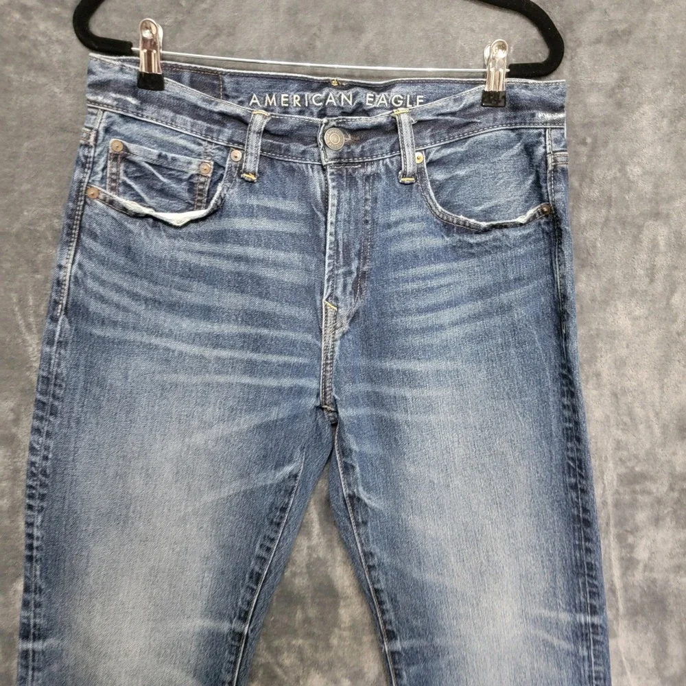 American Eagle Original Bootcut Mens 31x30 Blue Denim Jeans 100% Cotton 54485 - Picture 3 of 11